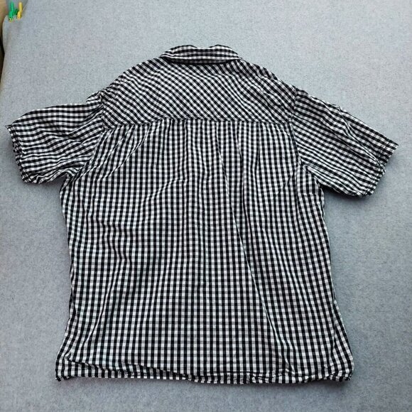 GLB Gold Label Brand Short Sleeve Black White Plaid Button Up Mens 2XL - Picture 9 of 9
